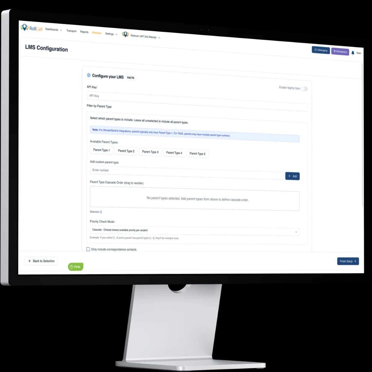 Configuring the FACTS sync in RollCall's LMS setup