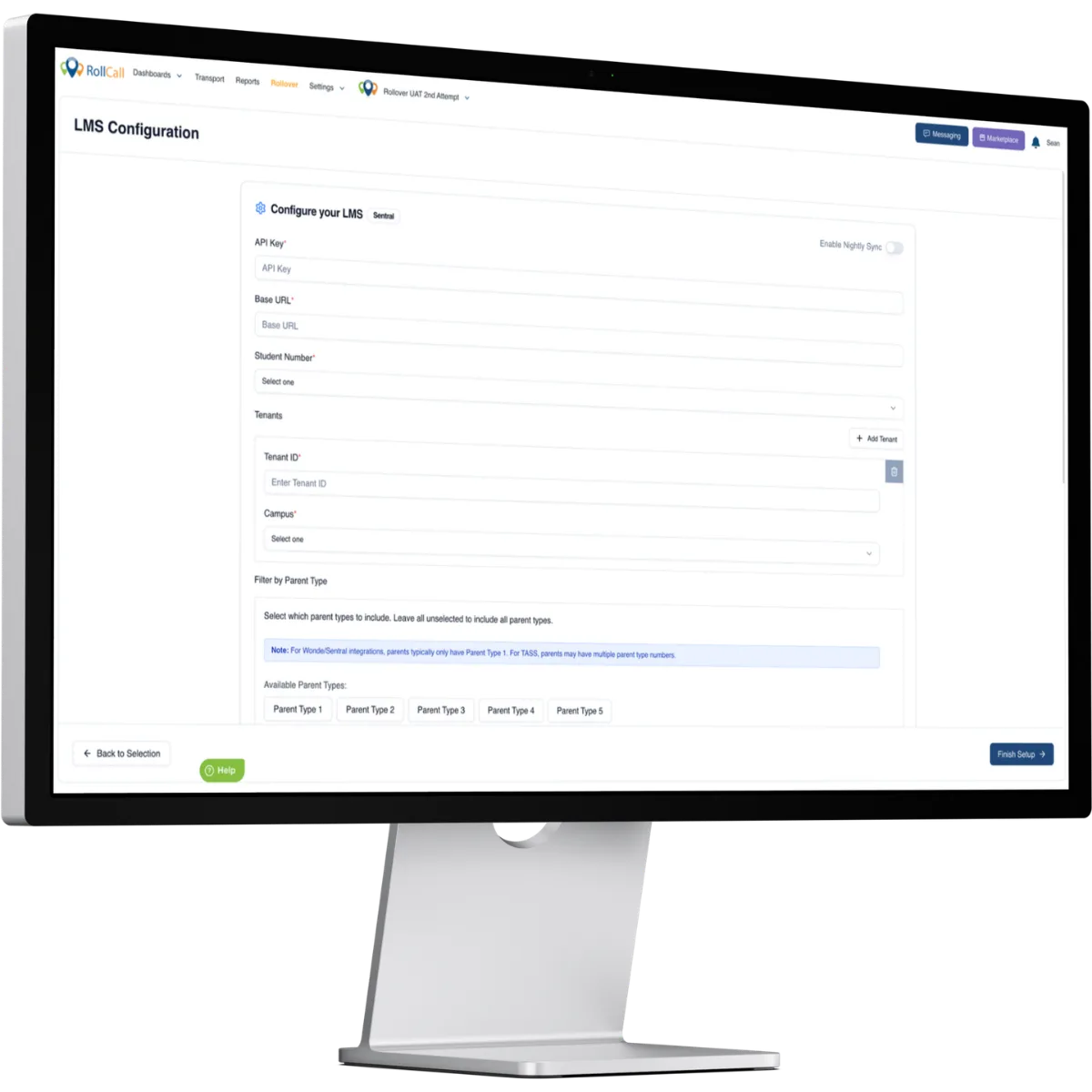 Configuring the Sentral sync in RollCall's LMS setup