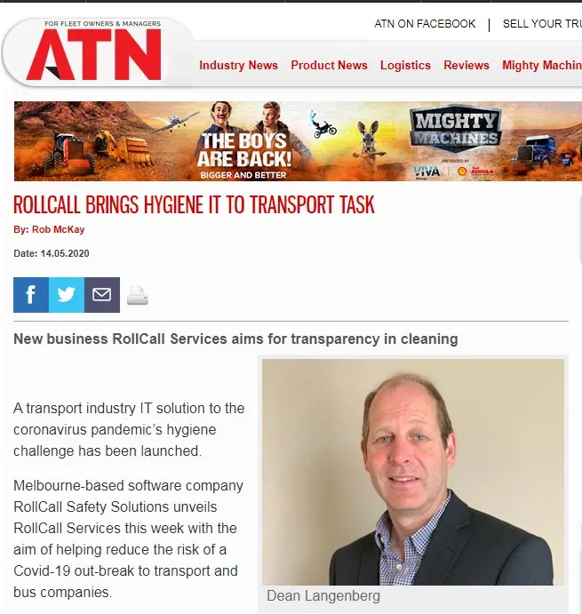 Dean Langenberg talks to ATN Magazine about RollCall Services