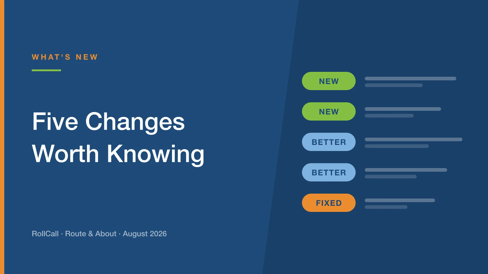 Five Changes Worth Knowing