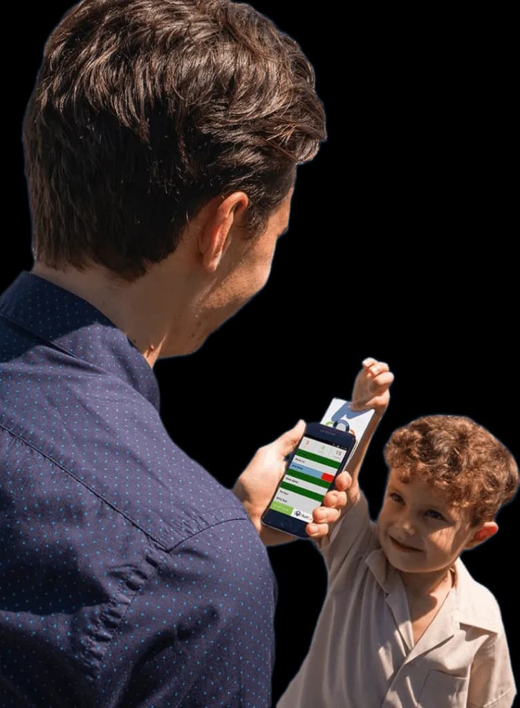 A student scanning their card onto the bus as they board